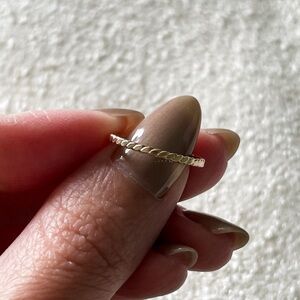 14K Gold Filled Sterling Silver Twist Wire Ring Size 3.5